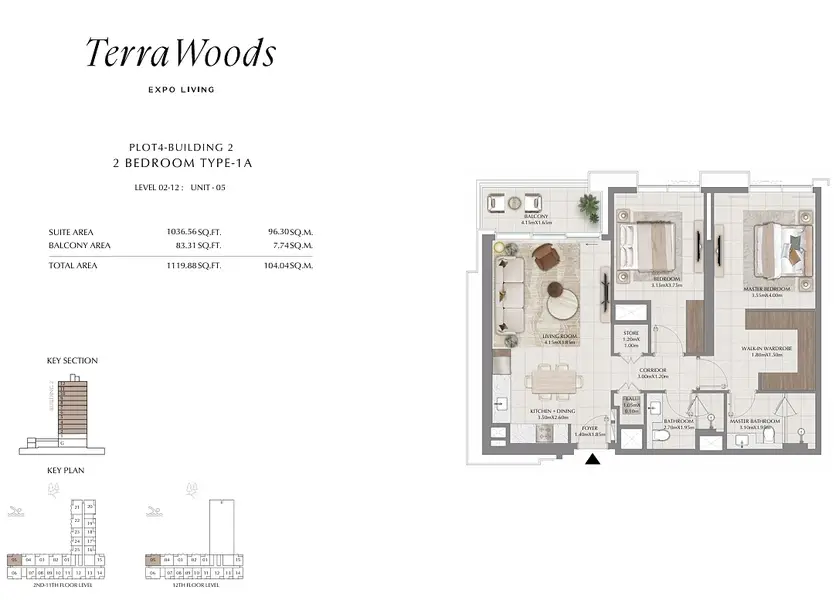 2 BR floor plan