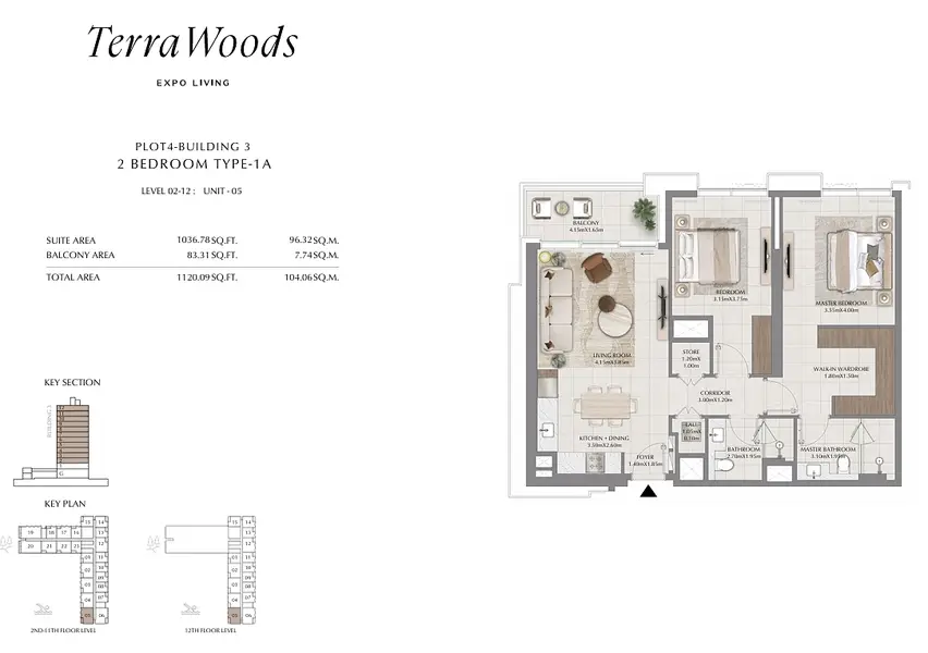 2 BR floor plan
