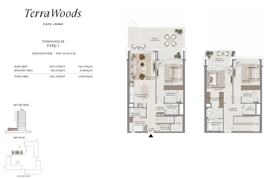 3 BR floor plan