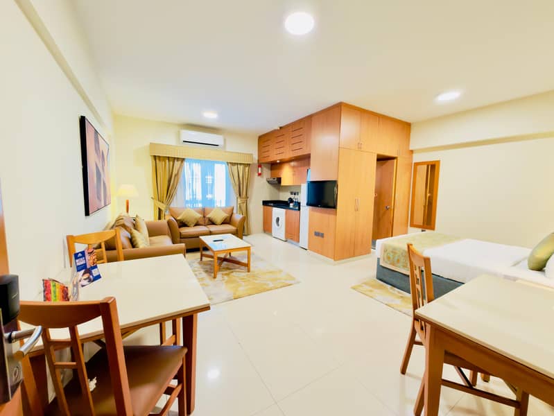 Fully Furnished Studio Dewa Free All Including Kitchen Appliances_5 Star Amenities