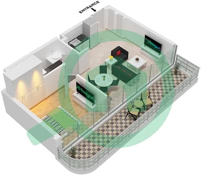 Azizi Raffi - 1 Bedroom Apartment Type/unit 1C / UNIT 17 FLOOR 2 Floor plan