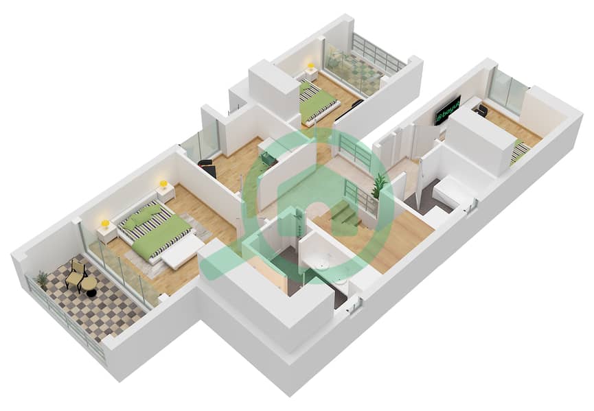 Fairway Villas 2 - Grundriss für 4 Schlafzimmer Villa Typ NOVA-C Type NOVA-C Floor First interactive3D