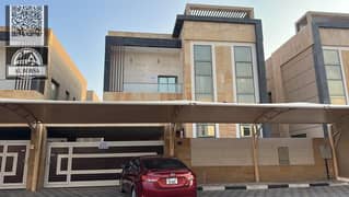 للايجار في الياسمين بعجمان فيلا اربع غرف ماستر ومجلس وصالتين مع مطبخ واسع وغرفة خادمه