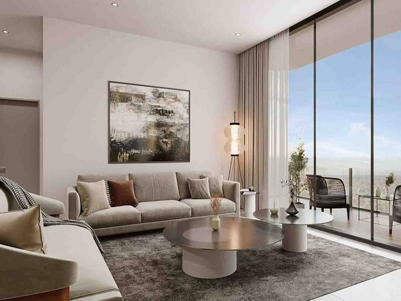 2 spacious-living-room-in-an-apartment-at-Milos-Residences-in-Dubailand-Residence-Complex. jpeg
