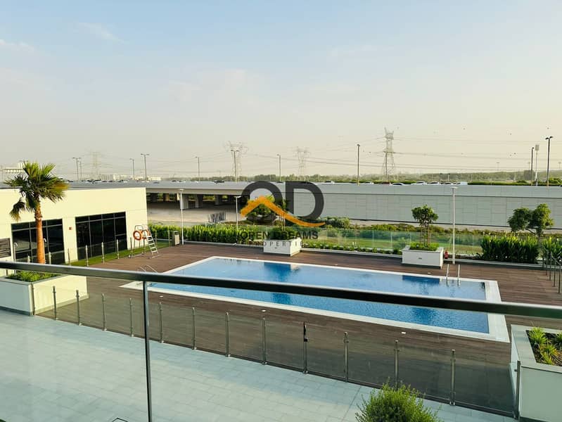 Pool View Studio | Semi Furnished | Chiller Free | 4 Cheques |