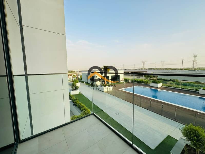 Pool View Studio | Semi Furnished | Chiller Free | 4 Cheques |