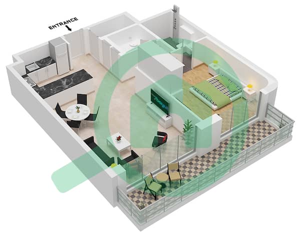 Type B1-1D Unit 6 Floor 2 Type B1-1D Unit 6 Floor 2