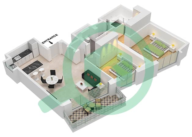 Type B1-2R Unit 5 Floor 3-4 Type B1-2R Unit 5 Floor 3-4