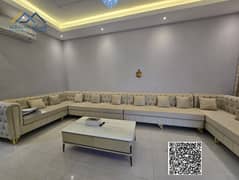 Villa for rent in Al Yasmin, fully furnished, opposite Al Rahmaniya, Sharjah. Prime location. The villa is close to the mosque and all government faci
