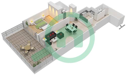 LIV Резиденс - Апартамент 1 Спальня планировка Единица измерения 9 FLOOR 1