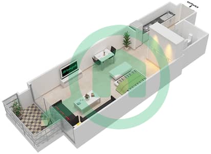 المخططات الطابقية لتصميم الوحدة 3 FLOOR 3,4,5,7-10,12,13 شقة استوديو - ليف ريزيدنس