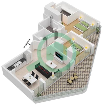 Bayviews - 2 Bedroom Apartment Type 3 / UNIT 2 FLOOR 12-13 Floor plan Bayviews - 2 Bedroom Apartment Type 3 / UNIT 2 FLOOR 12-13 Floor plan