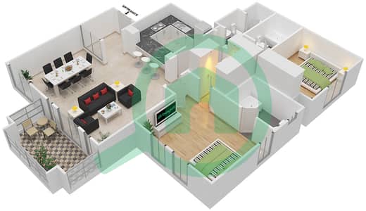Yansoon 6 - 2 Bedroom Apartment Unit 4 / FLOOR 1-3 Floor plan