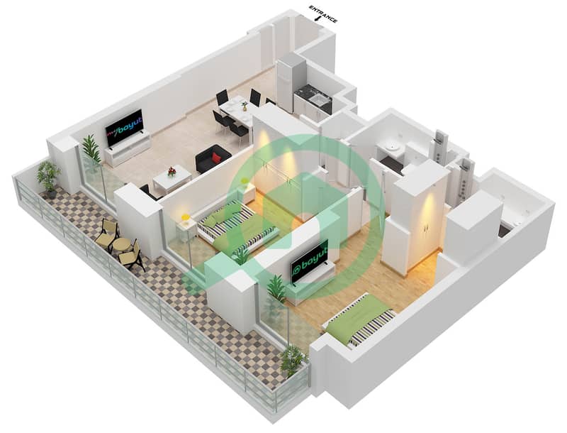 Address Residences - 2 Bedroom Apartment Unit 5 FLOOR 2,4,6,8,10,12,14 Floor plan Unit 5 Floor 2,4,6,8,10,12,14,16,18,20,22,24,26,28,30,32,34 interactive3D
