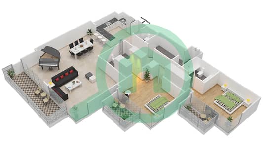 LIV Residence - 2 Bedroom Apartment Unit 5 FLOOR 22 Floor plan
