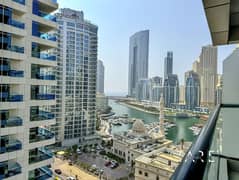 استوديو حصري - طابق مرتفع - إطلالة جزئية على المارينا وطريق الشيخ زايد - مؤجر