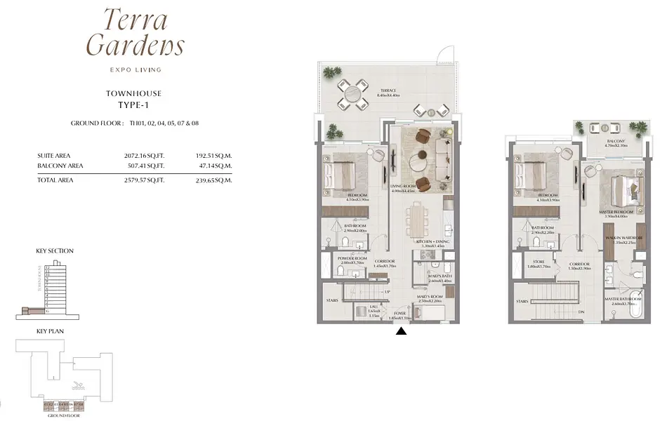 3 BR floor plan