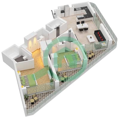 Bayviews - 2 Bedroom Apartment Type/unit 7 / UNIT 1 FLOOR 2-17 Floor plan Bayviews - 2 Bedroom Apartment Type/unit 7 / UNIT 1 FLOOR 2-17 Floor plan