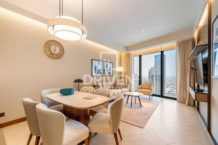 2 Bedroom Apartment for Rent in Downtown Dubai, Dubai - Furnished | Sea and Skyline View | Vacant