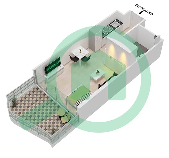 Breez by Danube - Studio Apartment Unit 18-25 FLOOR 2-21 Floor plan Unit 18-25 Floor 2-21 Unit 17-24 Floor 26-46 interactive3D