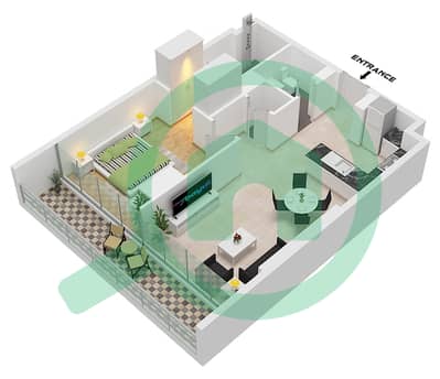 Jade Tower - Апартамент 1 Спальня планировка Тип 11