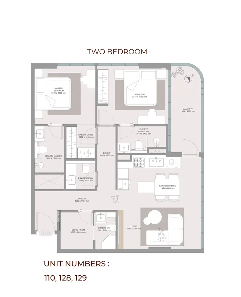 2 BR floor plan