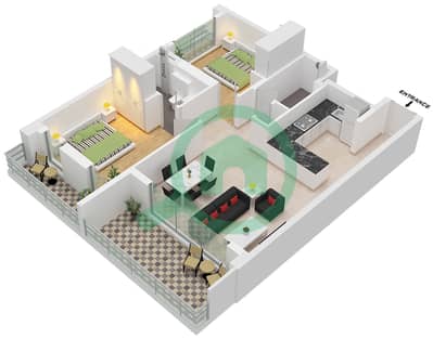 The Haven II Residences - 2 Bedroom Apartment Type C FLOOR 1-12 Floor plan