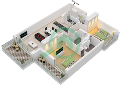 The Haven II Residences - 2 Bedroom Apartment Type D FLOOR 1-12 Floor plan