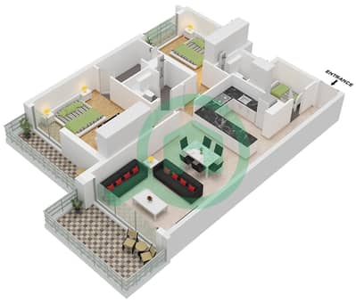 The Haven II Residences - 2 Bedroom Apartment Type E FLOOR 3-12 Floor plan