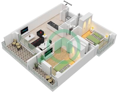 The Haven II Residences - 2 Bedroom Apartment Type F FLOOR 2-12 Floor plan
