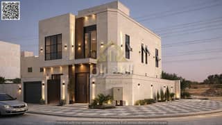 Villa for sale in Al-Haliyo 2 | Two floors and a roof | 5 master bedrooms | Built-up area 3200 sq ft | Price includes registration and ownership fees.