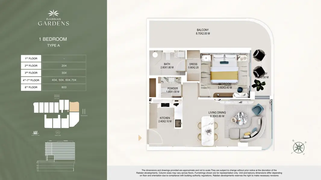 1 BR floor plan