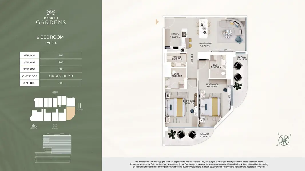 2 BR floor plan