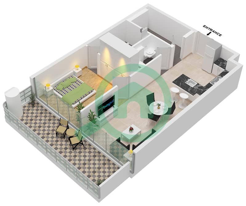 Unit 2 Floor 11 Coventry Gardens 2 - 1 Bedroom Apartment Unit 2 FLOOR 11 Floor plan Unit 2 Floor 11 interactive3D