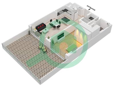 Luzora Residences - 1 Bedroom Apartment Type/unit E / UNIT 5 FLOOR 1 Floor plan