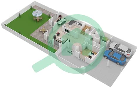 Ghadeer 1 - 3 Bedroom Villa Type/unit 1 / END Floor plan