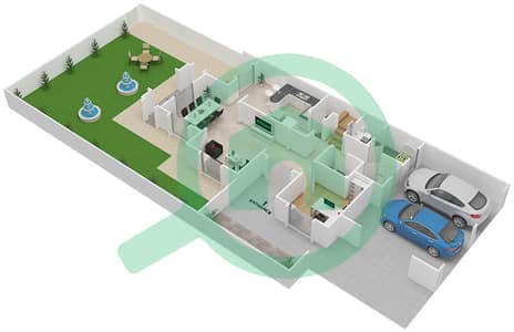 Ghadeer 1 - 3 Bedroom Villa Type/unit 2 / END Floor plan