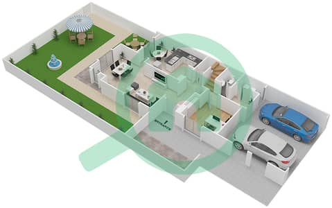 Ghadeer 1 - 3 Bedroom Villa Type/unit 3 / END Floor plan