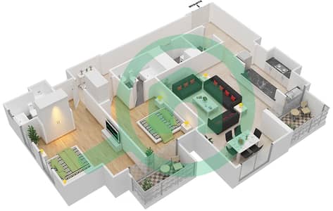 Noora - 2 Bedroom Apartment Unit 04 / FLOOR 8-20 Floor plan