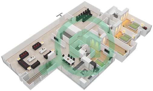 Noora - 4 Bed Apartments Unit 02 / Floor 65 Floor plan