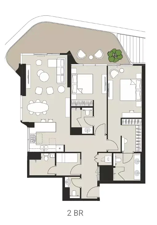 2 BR floor plan
