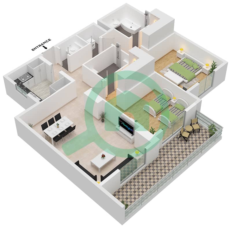 Type D1 Unit 7 Floor 1
Unit 9 Floor 2-10 Avenue Residence 7 - 2 Bedroom Apartment Type/unit D1 / UNIT 7,9 FLOOR 1-10 Floor plan Type D1 Unit 7 Floor 1
Unit 9 Floor 2-10 interactive3D