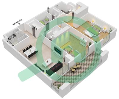 Avenue Residence 7 - Plano de planta de 2 habitaciones Apartamento Tipo/unidad G1 / UNIT 10,12 FLOOR 1,2 Avenue Residence 7 - Plano de planta de 2 habitaciones Apartamento Tipo/unidad G1 / UNIT 10,12 FLOOR 1,2