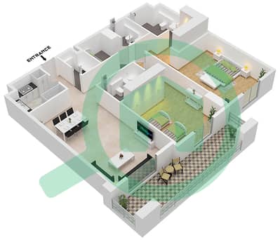 Avenue Residence 7 - Plano de planta de 2 habitaciones Apartamento Tipo/unidad G2 / UNIT 11,13 FLOOR 1,2 Avenue Residence 7 - Plano de planta de 2 habitaciones Apartamento Tipo/unidad G2 / UNIT 11,13 FLOOR 1,2