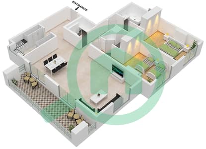 Avenue Residence 7 - Plano de planta de 2 habitaciones Apartamento Tipo/unidad H / UNIT 6 FLOOR 1 Avenue Residence 7 - Plano de planta de 2 habitaciones Apartamento Tipo/unidad H / UNIT 6 FLOOR 1