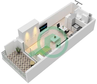 The Haven II Residences - Studio Apartment Type A FLOOR 1-14 Floor plan