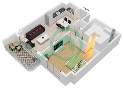 Pier Point 1 - 1 Bedroom Apartment Type/unit A4 / UNIT 13 FLOOR 2-7 Floor plan Pier Point 1 - 1 Bedroom Apartment Type/unit A4 / UNIT 13 FLOOR 2-7 Floor plan