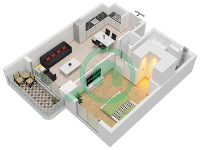 Pier Point 1 - 1 Bedroom Apartment Type/unit B3 / UNIT 1 FLOOR 2-9 Floor plan Pier Point 1 - 1 Bedroom Apartment Type/unit B3 / UNIT 1 FLOOR 2-9 Floor plan
