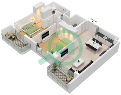 Pier Point 1 - 2 Bedroom Apartment Type/unit B1 / UNIT 2 FLOOR 2-9 Floor plan Pier Point 1 - 2 Bedroom Apartment Type/unit B1 / UNIT 2 FLOOR 2-9 Floor plan