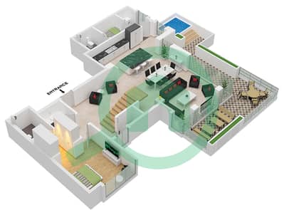 المخططات الطابقية لتصميم النموذج / الوحدة 1 / UNIT 2 شقة 3 غرف نوم - سيليا